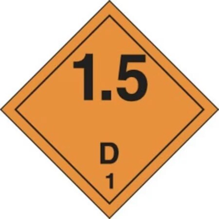 Accuform TDG PLACARD CLASS 1 273MM x 273MM TCP154VS100 TCP154VS100